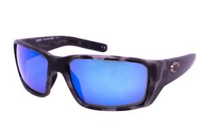 COSTA DEL MAR Fantail Pro Sunglasses with Tiger Shark Frames and Blue Mirror Lenses