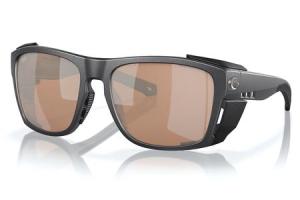 COSTA DEL MAR King Tide 6 Sunglasses with Black Pearl Frame and Copper Silver Mirror Polarized Glass Lenses