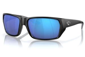 COSTA DEL MAR Tailfin Sunglasses with Matte Black Frame and Blue Mirror Polarized Glass Lenses