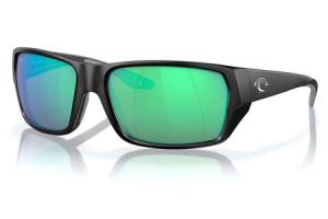 COSTA DEL MAR Tailfin Sunglasses with Matte Black Frame and Green Mirror Polarized Glass Lenses