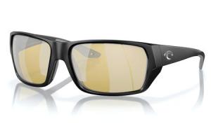 COSTA DEL MAR Tailfin Sunglasses with Matte Black Frame and Sunrise Silver Mirror Polarized Glass Lenses