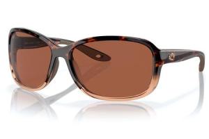 COSTA DEL MAR Seadrift Sunglasses with Shiny Tortoise Fade Frame and Copper Polarized Lenses