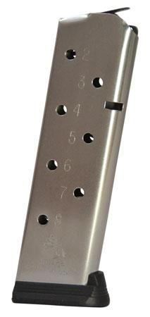 Colt 1911 Government/Commander Full Size 8 Rd Magazine .45 ACP Polymer Base Pad Stainless Steel