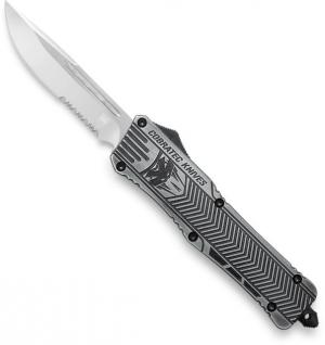 Cobra Tec Knives CTK-1 OTF Large Knife, 3.75, D2 Steel, Partially Serrated, Drop Point, LSWCTK1LDS