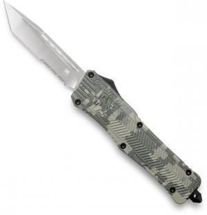 Cobra Tec Knives CTK-1 OTF Large Knife, 3.75, D2 Steel, Partially Serrated T, LADCCTK1LTS
