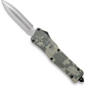 Cobra Tec Knives CTK-1 OTF Large Knife, 3.75, D2 Steel, Dagger Point, Army, LADCCTK1DAGNS