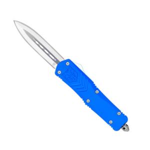 CobraTec Large Blue FS-X Double Action OTF Knife Non-Serrated Dagger 3.5in