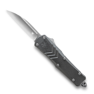 CobraTec FS-X OTF Knife Gray - 2.75&quot; Plain Wharncliffe Blade