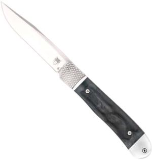 CobraTec Knives Trapper Hidden Release Folding Knives, 3.18in, Satin D2 Blade, Black Bone Handle, CTTHRBLK