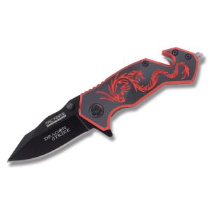 Tac Force Red Dragon Spring Assisted Knife Stainless Steel Blade Aluminum Handle