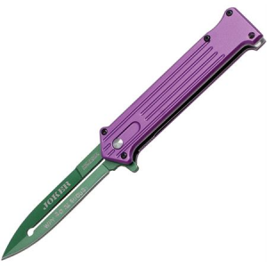 Tac Force Knives 457PGN Joker Fantasy Assisted Opening Linerlock Folding Pocket Knife with Purple Aluminum Handles
