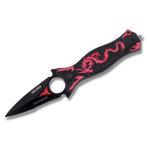 Tac Force Dragon Spring Assisted Knife Stainless Steel Blade Red Aluminum Handle