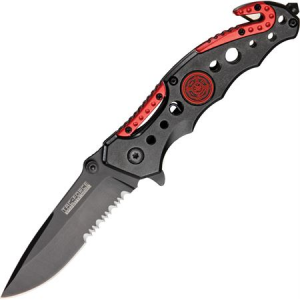 Tac Force Knives 723FD Service Assisted Opening Linerlock Folding Pocket Knife with Durable Black Composite Handles
