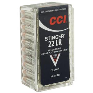 CCI Stinger .22LR Ammunition 5000 Rounds Copper Plated Hollow Point 32 Grain