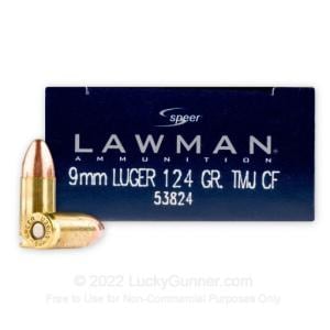 9mm - 124 Grain TMJ Cleanfire - Speer Lawman - 1000 Rounds