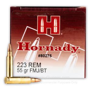 223 Rem - 55 Grain FMJBT - Hornady - 500 Rounds