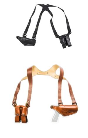 Cebeci Arms Leather Horiz. Shoulder Holster LHS for 1911 and All Clones Full Size 5in, Tan, 21020RT01