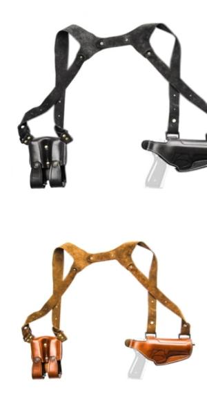 Cebeci Arms Leather Horizontal Shoulder Holster SHS, 1911 & All Clones Full Size 5in, Tan, Right, 21013RT01