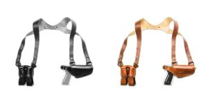 Cebeci Arms Leather Horizontal Shoulder Holster for 1911 & All Clones w/Rail 5in Barrel, Tan, Right, 21020RT50