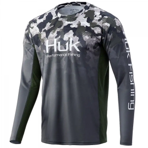 Huk Gear Icon X Refraction Camo Fade Long-Sleeve Shirt Hunt Club Camo Small