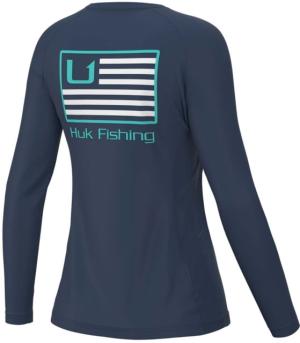 HUK Performance Fishing And Bars Pursuit Long-Sleeve Shirt - Womens, Sargasso Sea, Extra Large, H6120100-409-XL