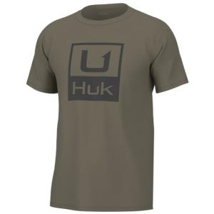 HUK Performance Fishing Huk Stacked Logo Tee - Mens, Overland Trek, Medium, H1000427-319-M