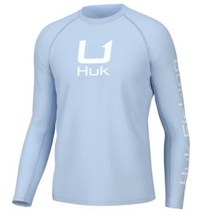 HUK Performance Fishing Icon LS Crew Shirt - Men's, Ice Water, M, H1200573-476-M