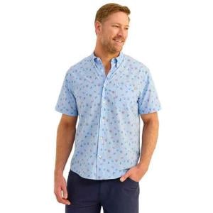 Huk Men's Kona Short-Sleeve Fishing Shirt - Mineral Red Pier Plaid M