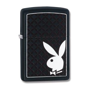 Zippo Black Matte Playboy Corner Bunny Lighter