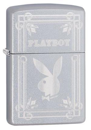 Zippo Playboy Pocket Lighter, Satin Chrome, 49006