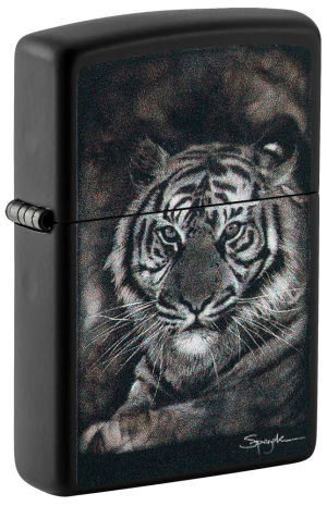 Zippo Tiger Spazuk Black Matte Lighter