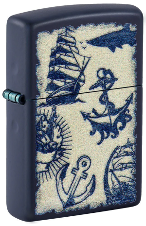 Zippo Nautical Design Navy Matte Lighter