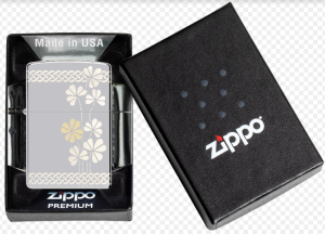 Zippo Clover High Polish Chrome Lighter