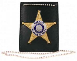 Boston Leather 400 Neck Chain Holder with Badge on Front & ID on Back | LAPoliceGear.com