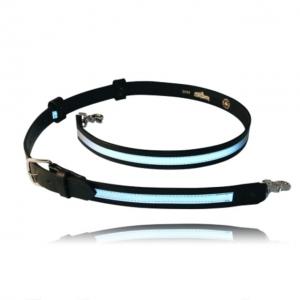 Boston Leather Firefighter's Radio Strap - Original 1 1/4, Nickel, Plain, Black, 2XL, 6543R-1-2X