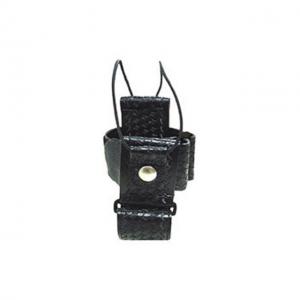 Boston Leather Adjustable Radio Holders, Nickel, Plain, Black, 5610-1