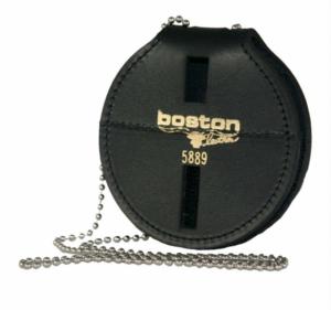 Boston Leather Circle Badge Holder, Hook And Loop Closure, Black - 5889SDX-1