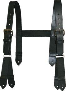 Boston Leather H- Back Leather Suspenders 6 P - 9178XL-1