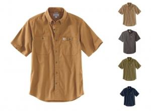 Carhartt Rugged Flex Rigby Short Sleeve Work Shirt - Men's, Gravel, Small, 103555-039-REG-S