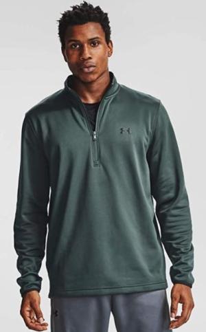 Under Armour Men's UA Armour Fleece 1/2 Zip Long Sleeve T-Shirt - 1357145 - Baroque Green/Black (310)