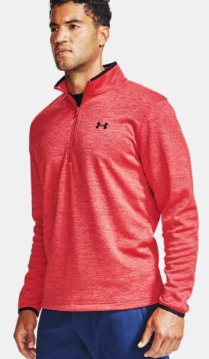 Under Armour Men's UA Armour Fleece 1/2 Zip Long Sleeve T-Shirt - 1357145 - Red/Black (600)