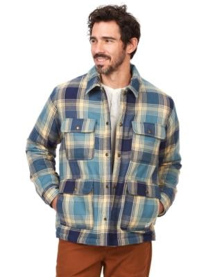 Marmot Ridgefield Sherpa Flannel Shirt Jacket - Men's, Moon River, Extra Large, M14654-1904-XL