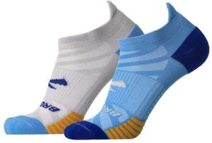 Brooks Ghost Lite No Show 2-Pack Sock, Blue/Peacoat & Light Grey/Blue, S, 280496435.025