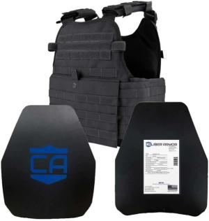 Caliber Armor AR550 11x14 Level III+ Body Armor and Condor MOPC Package, Black, Medium-2XL, 19-AR550-MOPC-1114-BK