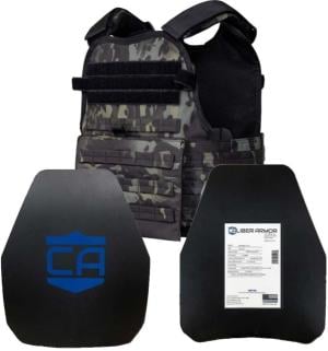 Caliber Armor AR550 11x14 Level III+ Body Armor and Condor MOPC Package, Black Multicam, Medium-2XL, 19-AR550-MOPC-1114-BMC