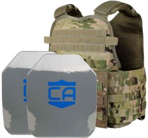 Caliber Armor AR550 Level III+ Body Armor and Condor MOPC Package, PolyShield Spall Coat w/SAPI Cut, Scorpion Ocp, Medium-2XL, 19-AR550-MOPC-SAPI-SPC-OCP