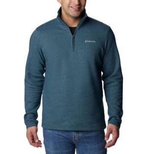 Columbia Great Hart Mountain III Half Zip Sweatshirt - Men's, Night Wave Heather, Medium, 1625231414NgtWveHthM