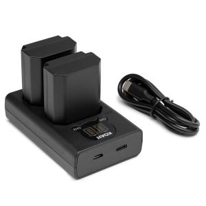 Koah 2000mAh Li-ion Batteries for Sony NP-FZ100 (2-Pack) with LCD Dual Charger in Black