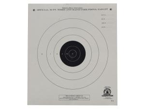 NRA Official Pistol Target B-3 50' Timed and Rapid Fire Paper Package of 100 - 817599