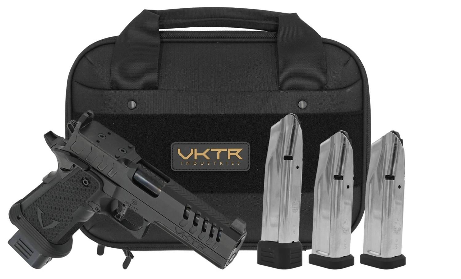 VKTR Industries VKP Pro Double Stack 1911 9mm 2x16 & 2x20rd Mags 4.4" Bull Barrel Black Pistol